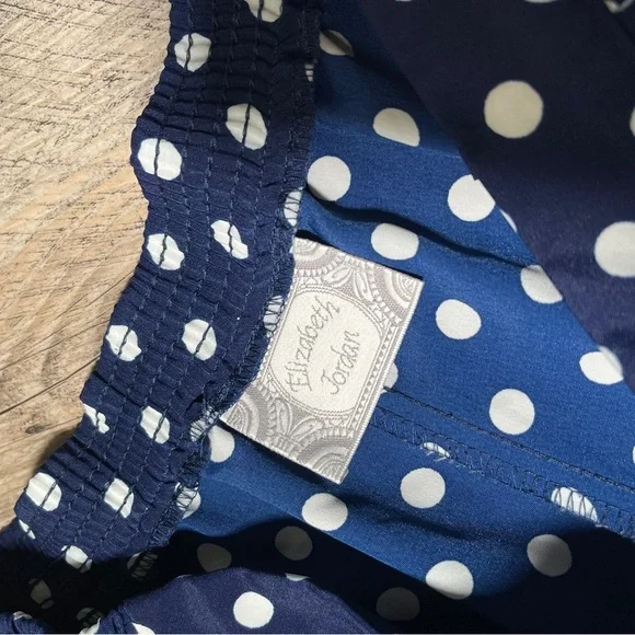 Vintage Elizabeth Jordan Bermuda shorts with a wide-leg Navy Polka Dot Culottes - Picture 5 of 6